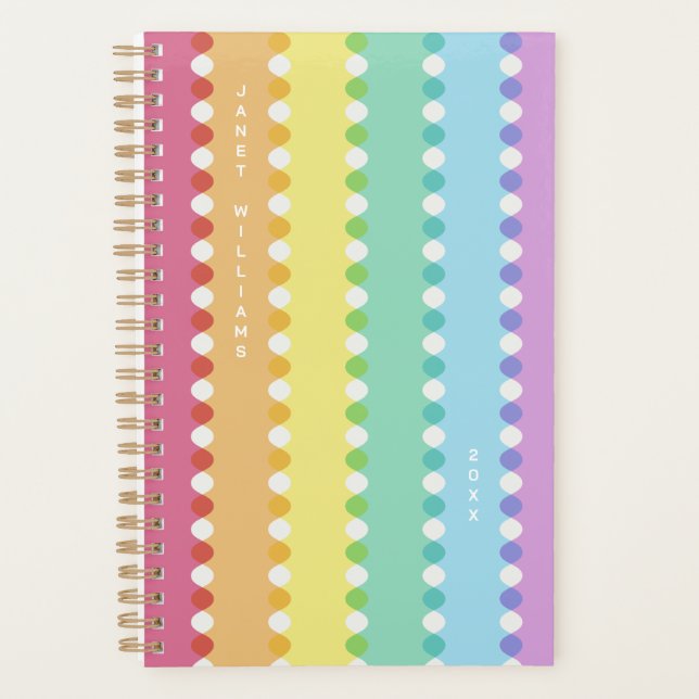 Modern Groovy Rainbow LGBTQIA+ Planner (Front)