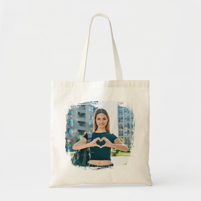 Modern Grunge Border Photo Tote Bag (Front)