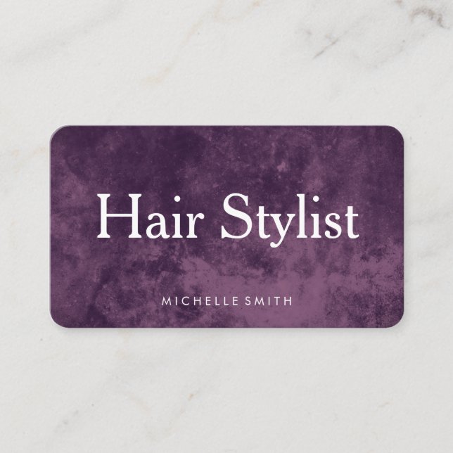 Modern Grunge Hair Stylist Business Card (Front)