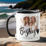Modern Grunge Heart Best Friends BFF Photo Mug<br><div class="desc">Design is composed of fun and playful typography with sans serif and serif font. Add a custom photo.</div>