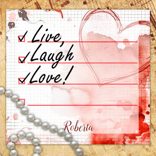 Modern grunge hearts & splash to do list 3" x 3" post-it notes