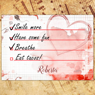 Modern grunge hearts & splash to do list 4" x 3" post-it notes