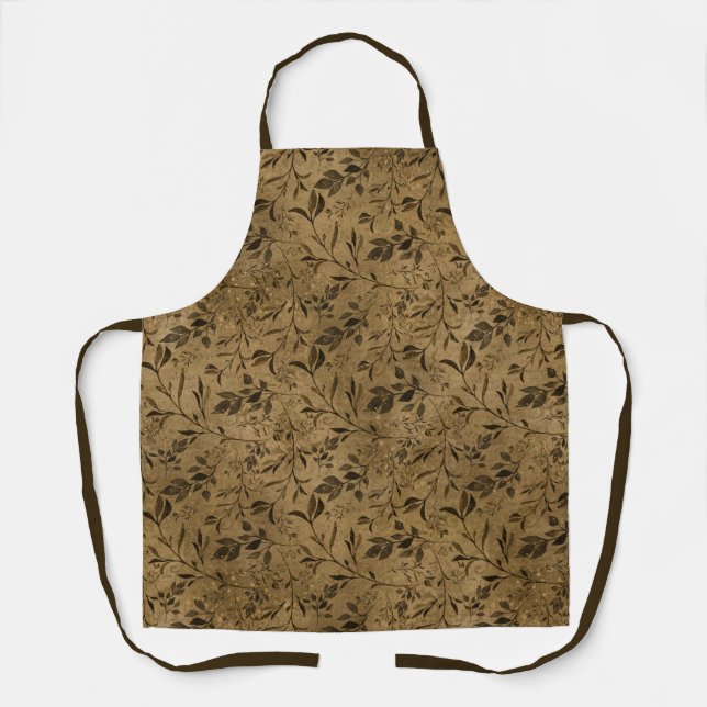 Modern Grunge Leaf Pattern - Apron (Front)