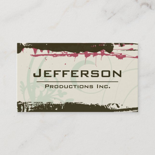 Modern Grunge Style Company Business Card (Front)