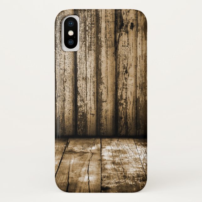 Modern Grunge Style Wood Boards Planks 2D Effect Case-Mate iPhone Case (Back)
