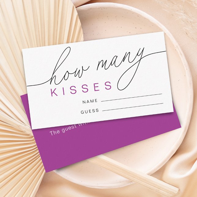 Modern Guess How Many Kisses Bridal Shower Game Enclosure Card (Modern Guess How Many Kisses Bridal Shower Game Enclosure Card)