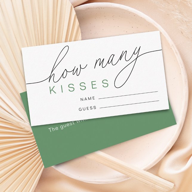 Modern Guess How Many Kisses Bridal Shower Game Enclosure Card (Modern Guess How Many Kisses Bridal Shower Game Enclosure Card)