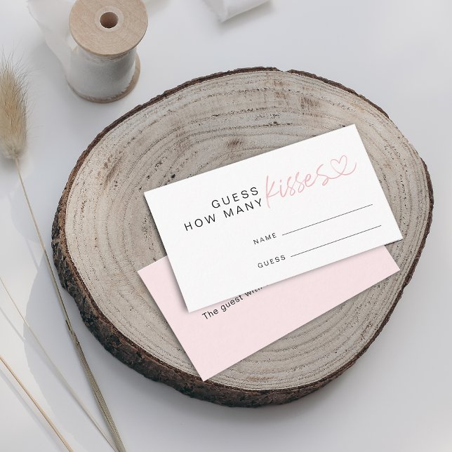 Modern Guess How Many Kisses Bridal Shower Game Enclosure Card (Modern Guess How Many Kisses Bridal Shower Game Enclosure Card)