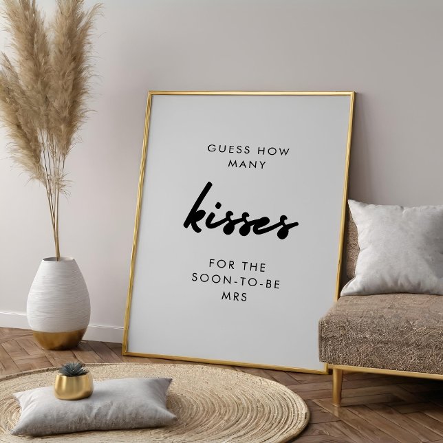 Modern Guess How Many Kisses Bridal Shower Game  Poster (Creator Uploaded)