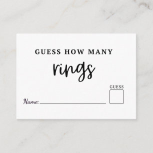 Modern Guess How Many RIng are in jar game card