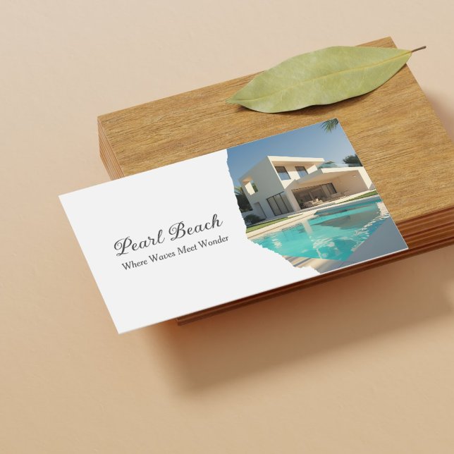 Modern Guest House Vacation Rental Photo Business Card (Creator Uploaded)