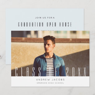 Modern Guy Photo Graduation Announcement Party