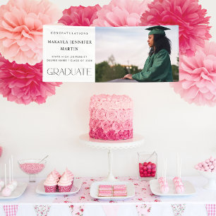 Modern H Photo Graduate Banner - White