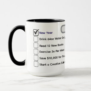 Modern Habit Tracker & 10 Milestones Custom Mug