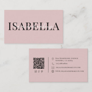 Modern Hair And Makeup Artist Dusty Pink Business Card