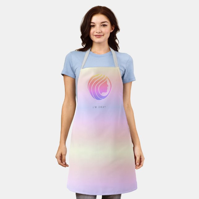 Modern Hair Beauty Salon Hairstylist Holographic Apron (Worn)