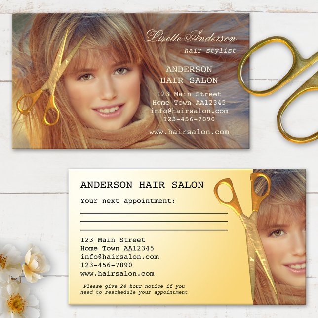 Modern Hair Salon Appointment Business Card (Creator Uploaded)