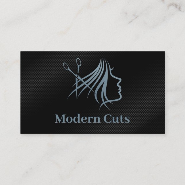 Modern Hair Salon Illustration  Business Card (Front)