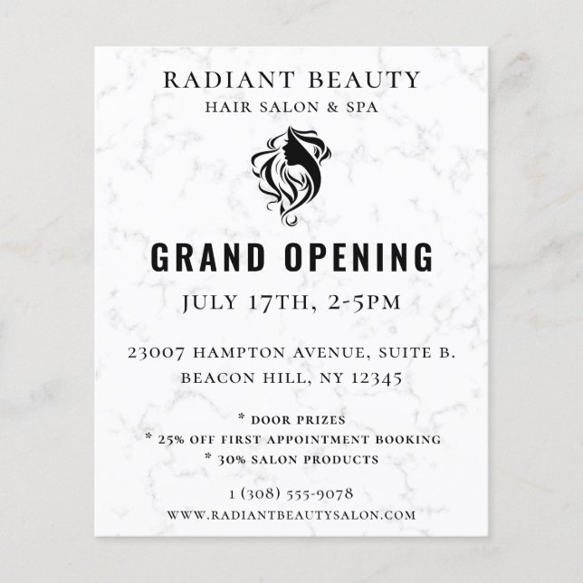Modern Hair Salon Logo Event Flyer (Front)