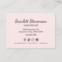 Modern Hair Salon Pink Blush Business QR Card