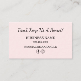 Modern Hair Salon Pink Blush Refer A Friend Business Card