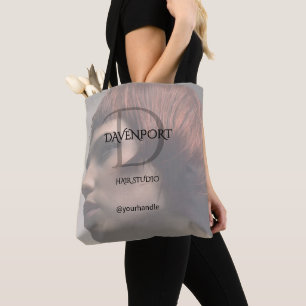 Modern Hair Studio Photo Handle Monogram Tote Bag