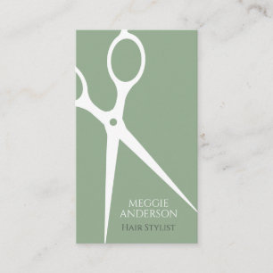 Modern Hair Stylist Graphic Green Business Card