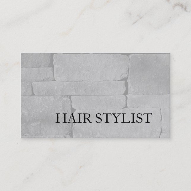Modern Hair Stylist Grey Wall Design Professional  Business Card (Front)