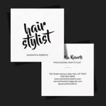 Modern hair stylist minimal script white and black