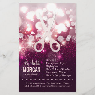 Modern Hair Stylist - Pink Glitter Sparkle Flyer