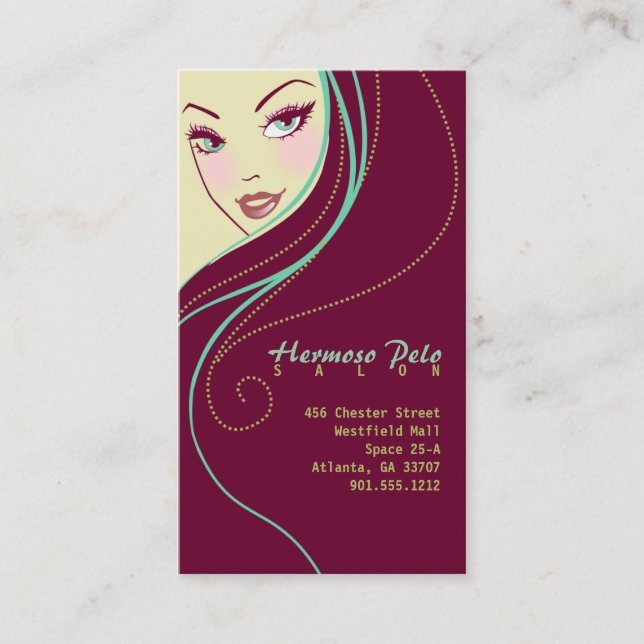 Modern Hair Stylist Salon Business Card (Front)