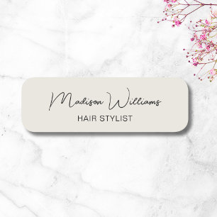 Modern Hair Stylist Salon Name Tag