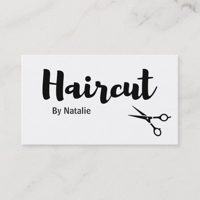 Modern Haircut Hair Stylist Business Cards (Front)
