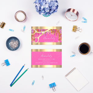 Modern Hairdresser Scissors Purple Glitter Beauty Business Card