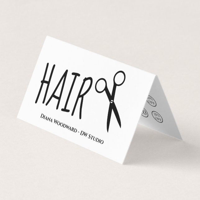 Modern Hairdressers Loyalty Business Card (Front)