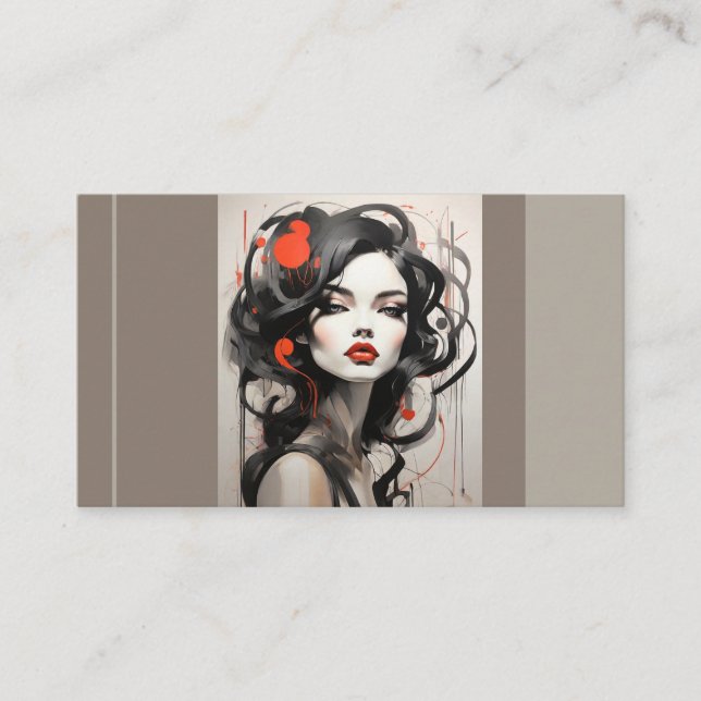 Modern Hairstylist Chic Beauty Salon Cosmetics  Business Card (Front)