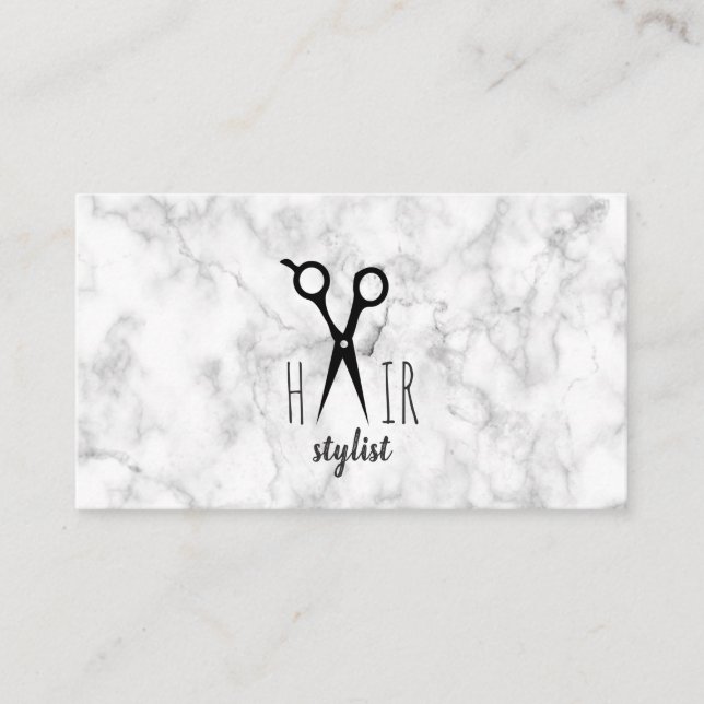 modern hairstylist hair stylist marble granite business card (Front)