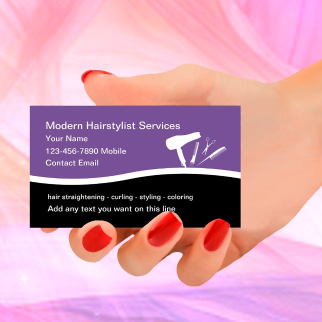 Modern Hairstylist New Business Cards (Creator Uploaded)