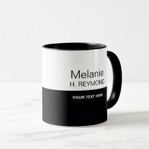 Modern Half Black Mug Personalised with Name