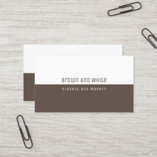 Modern Half-Brown Half-White Business Card