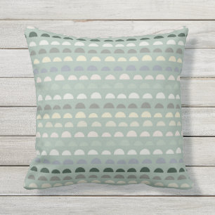 Modern Half Circle Abstract Pattern Sage Green Cushion