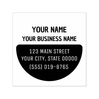 Modern Half Circle Small Business Address Stamp