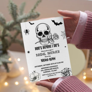 Modern Halloween Boos Befor I Dos Bridal Shower Invitation