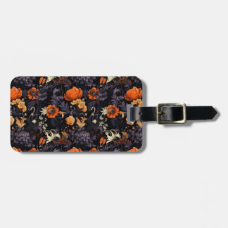 Modern Halloween Botanical FloralLuggage Tag