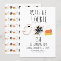 Modern Halloween Cookie Ghost Spider Birthday Invi