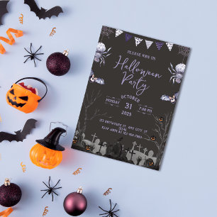 Modern Halloween Costume Cocktail Party Invitation