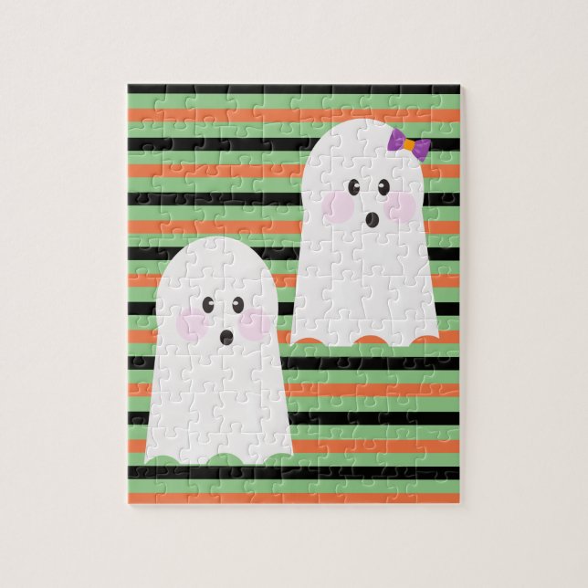 Modern Halloween Cute Ghost  Jigsaw Puzzle (Vertical)
