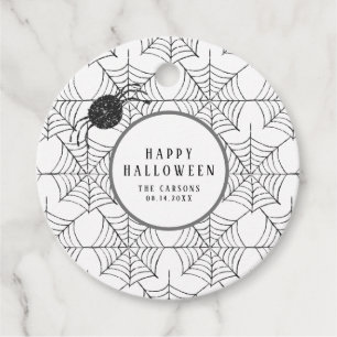 Modern Halloween Decoration Black White Spider Web Favour Tags
