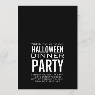 MODERN HALLOWEEN DINNER PARTY INVITATION BLACK