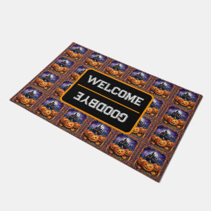 Modern Halloween Pumpkin Autumn Collection Doormat